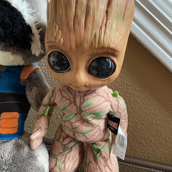 Marvel Groot I Am Groot Groovy Doll & Raccoon Rocket 14 inch Plush Guardians - Picture 6 of 16